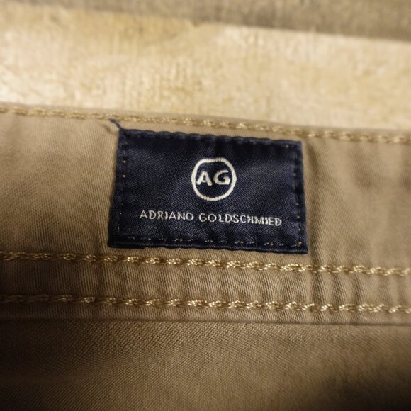 AG Adriano Goldschmied Everett Slim Straight Jeans Men’s 33x32 Khaki Stretch - Picture 4 of 14